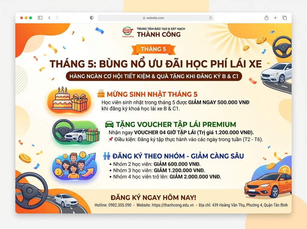 Trung Tâm Thành Công - Trường Dạy Lái Xe Thành Công - Học Lái Xe B2 2